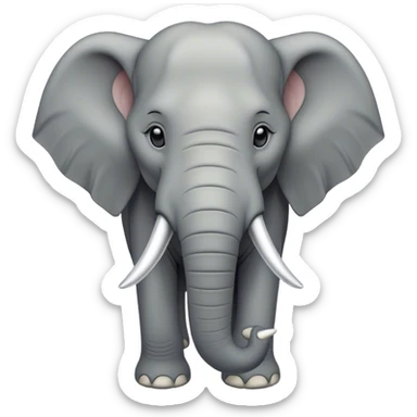 Cinematic Noble Elephant Portrait Emoji, Poised and regal, with a massive, majestic build and a smooth, well-groomed gray hide adorned with gentle wrinkles and proud tusks, deep-set soulful eyes, Simplified yet sharp and sophisticated features, highly detailed, glowing with a soft, dignified glow, high shine, intelligent and gentle, stylized with an air of ancient wisdom, focused and attentive, soft glowing outline, capturing the essence of a watchful and confident giant, so majestic it feels as though it could trump out of the screen with effortless authority! sticker