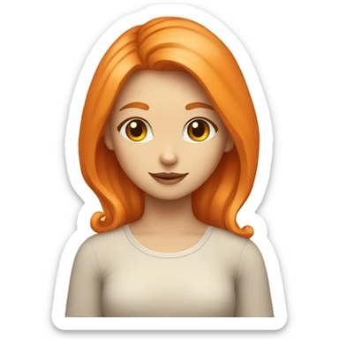 Girl 30years white and orange cat sticker