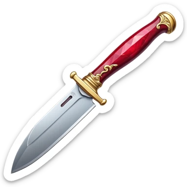 An ornate knife made of ruby sticker