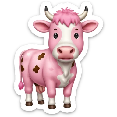 Animal crossing pink cow sticker