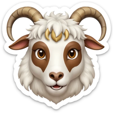 Goat face with horn sticker
