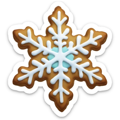 Christmas Cookie snowflake shape sticker