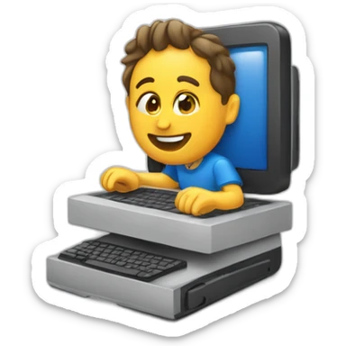 Ordinateur a côté d'un portable sticker