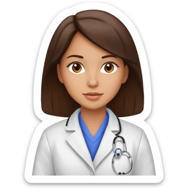 female brunette vet sticker