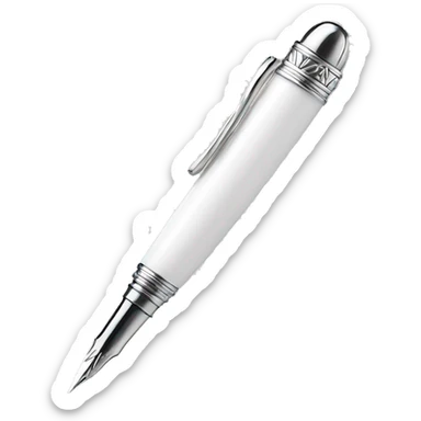 white fountain pen sticker