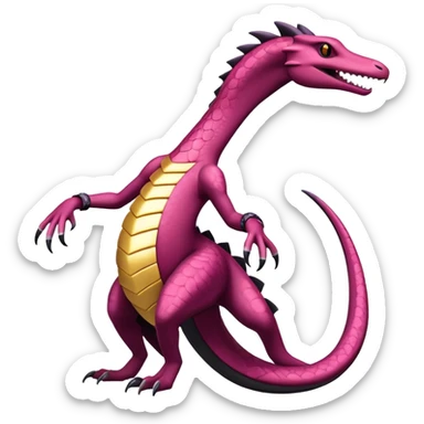 Shiny Gothic Salazzle-Heliolisk-Seviper-Pokémon-Fakémon full body sticker