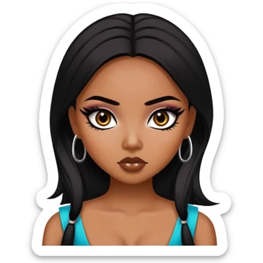 southwest asian beauty standard, pretty bratz baddie, black eyeliner sticker