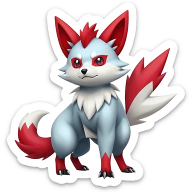 Epic Shiny Cool Kawaii Zangoose-Zorua-Zoroark-Pokemon-fakemon-hybrid-animal Full Body  sticker