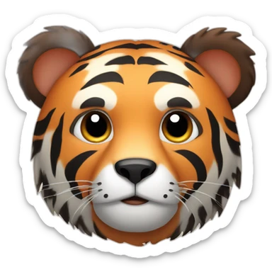 cute bear with floppy ears and tiger stripes sticker