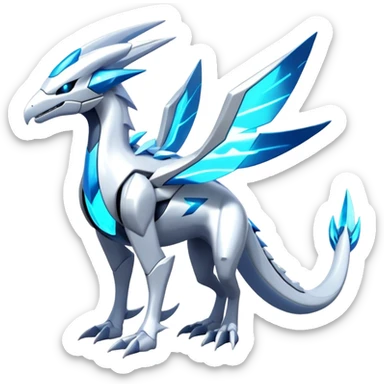Futuristic Epic Legendary Shiny Cyber-Latios-Dialga-Suicune-Reshiram-Creature, (full body) sticker
