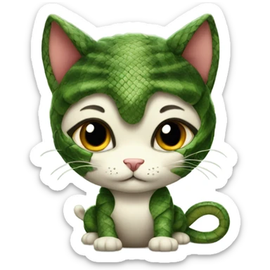cute  cat dressed as a snake sticker