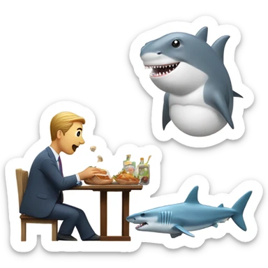 Man eating a shark eating a squirrel eating a duck eating a hippo sticker