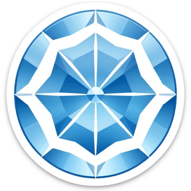 diamond CD emoji in minimalist style, blue and white sticker