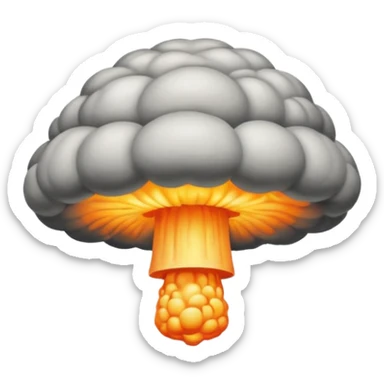 atomic bomb mushroom cloud in the shape of the letter T sticker
