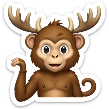 Monkey with moose horns
Add text that says. AGood Morning sticker
