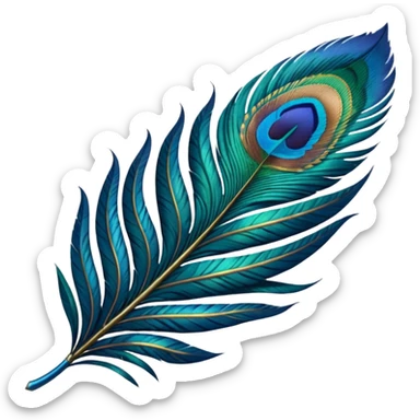 Peacock Feather leaf  sticker