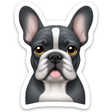 Dark grey French bulldog with floppy ear sticker