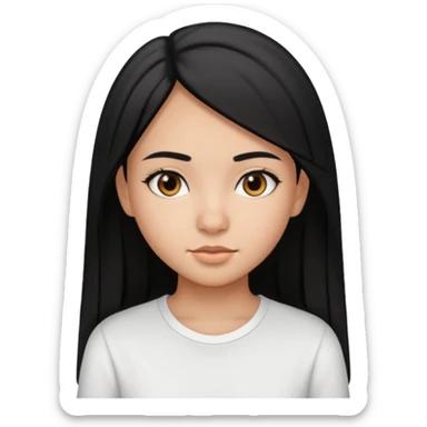 Fait une fille de 15 ans tunisienne avec les cheveux noir lisse avec la peau un peut métisse tunisienne  sticker