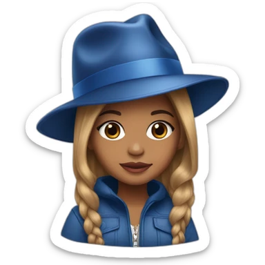 blue Ivy with a hat on sticker