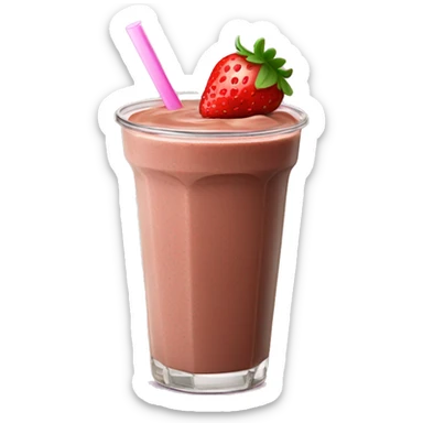 A chocolate strawberry smoothie boba drink sticker