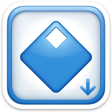 I want a blue square flipped 45 degrees and a white correct sign like this ✔️ sticker