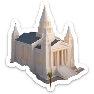 Mormon temple church at sunrise sticker