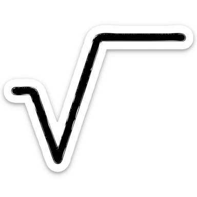 clean and clear square root symbol icon, no text, suitable for math or calculator interface sticker