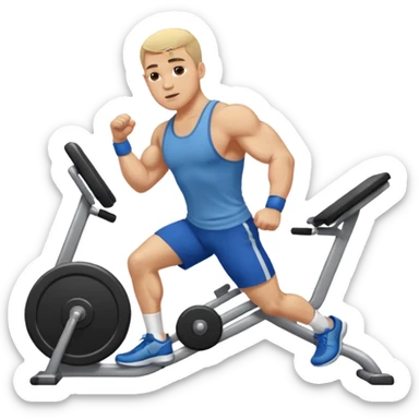 ligth man exercising on the gym sticker