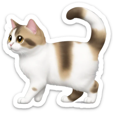 munchkin cat side-view PROUD WALK, walking, standing sticker