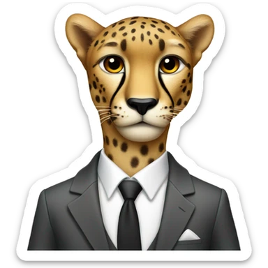 cheetah in a classic suit sticker