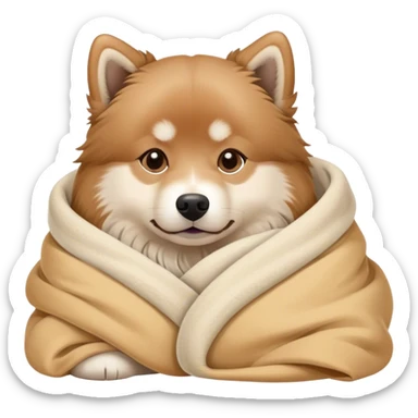 Finnish Lapphund cozy in blanket sticker