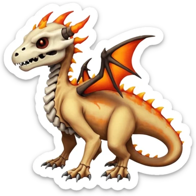 Skeletal Fiery Volcanic Cubone-Salandit-Marowak-Duskull-dragon sticker