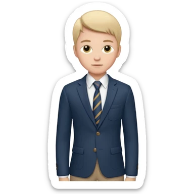 Young man, tailored trousers, a crisp button-down shirt, a blazer, and tie

 sticker