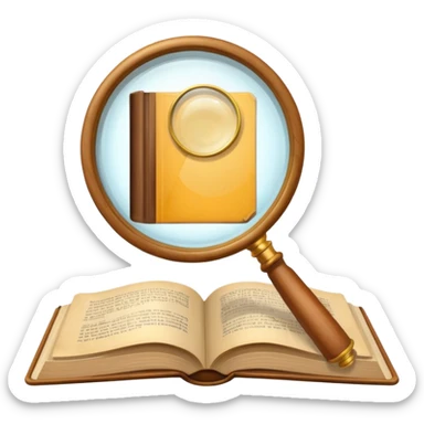 Magnifying glass with a book sticker