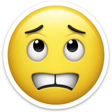 a close up of a yellow smiley face with a black hair, style of emoji, fear emoji, new emoji of biting your lip, emoji, frowning expression, sad emoji, confused facial expression, he looks like a human minion, frown, cynical face, confused expression, frowning, frown!, bored expression, discord emoji, funny emoji sticker
