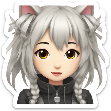 Edgy Kawaii Cute Cool Beautiful Elegant Pretty Anime Catgirl sticker