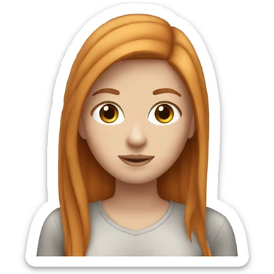 white girl with straight gingerish beautiful hair sticker