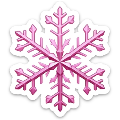snowflake pink heart sticker
