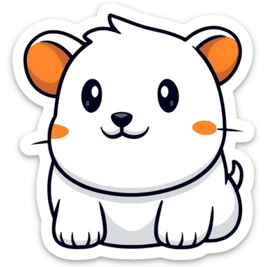 retro 1950s anthropomorphised animal head sticker