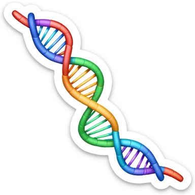 gene emoji, colorful DNA strand sticker