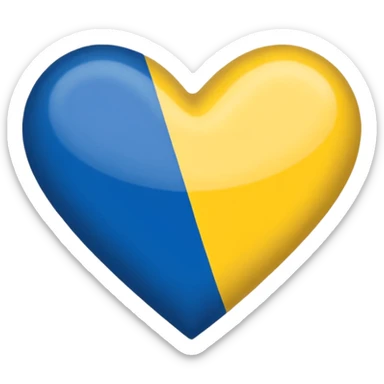 bandera de ucrania con forma de corazón sticker