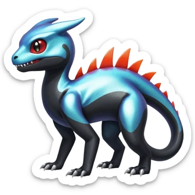 Shiny Duskull-Salandit-Umbreon-Charmeleon-Fakémon-hybrid-creature (full body)  sticker