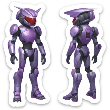 a Reptile-Genesect-Raptor-Fakémon-Medabot-Mecha with a futuristic visor-helmet and wearing a techwear-suit Full Body sticker