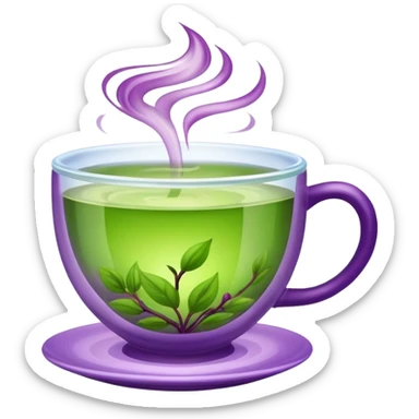 Berry green tea in a steaming cup sticker