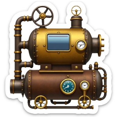 solarpunk steam-punk - surreal big art sticker