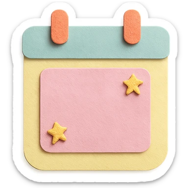 soft pastel cute appointment box with tiny star details with a pastel yellow background sticker