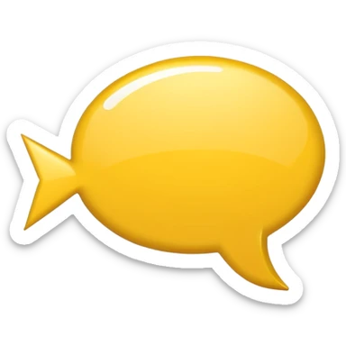 a yellow speech bubble but instead of a normal tail it’s a pointing arrow instead sticker