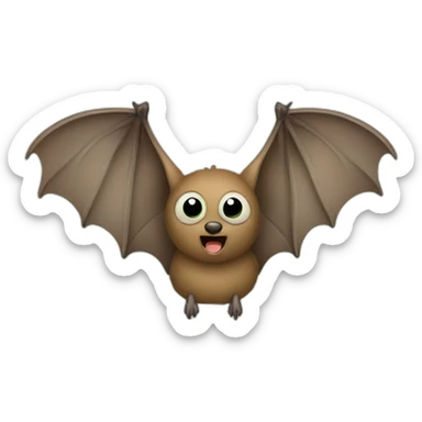 brown Bat with grey green spot pattern cartoon sticker