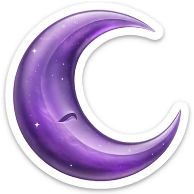 An amethyst crescent moon sticker