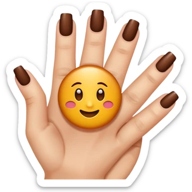 💅🏼 comme cet émoji, mais les ongles et le vernis en marron sticker